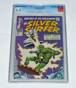 Silver Surfer 2 Marvel Comics October 1968 Cgc 6.  0 Fn Universal Grade Slabbed