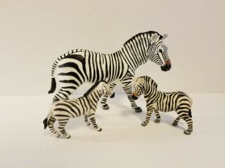 Safari International Ltd.  5 1/2 " Tall Zebra Mare With 2 Foals