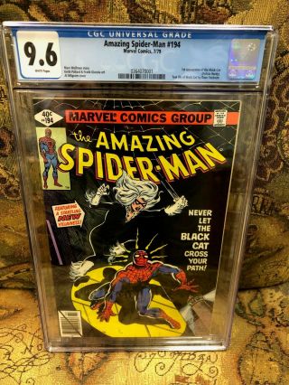 Spider - Man 194 (cgc 9.  6) 1st Appearance The Black Cat - White Pages