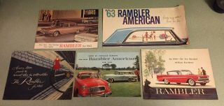 1955 1959 1960 1962 1963 American Motors Rambler Five Brochure Set