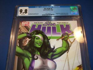 She - Hulk 1 Premiere Key CGC 9.  8 NM/M Gem Avengers Captain America Savage Marvel 2