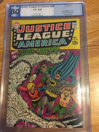 Justice League Of America 68 Pgx Like Cgc Cbcs Batman Aquaman Green Lantern Usa