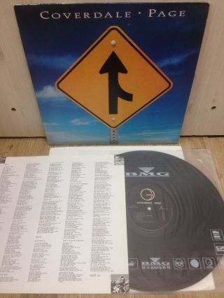 Coverdale Page 1993 Korea Lp Vinyl Insert No Barcode Led Zeppelin White Snake
