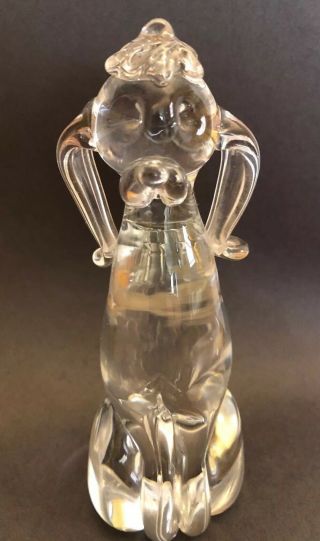 Clear Glass Dog 6 " Figurine Paperweight With Long Floppy Ears