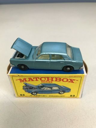 Vintage Lesney Matchbox 53 Ford Zodiac Mk Iv W/original Box