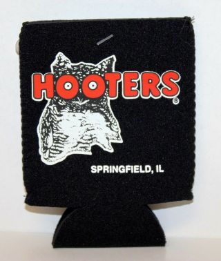 Black Hooters Beer Koozie Can Cooler Coozie - Springfield,  Il - With Tag