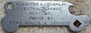 Ford Sales And Service Vintage Car Pressed Metal Opener Pat.  1911 75mm