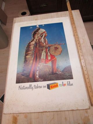 Kodak Film/camera Dealer Store Display Advertising American Indian Photograph
