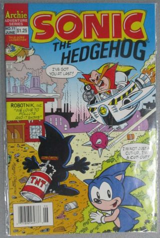 Sonic The Hedgehog 11 1994 Vf/f Sega Genesis Archie Adventure Comics