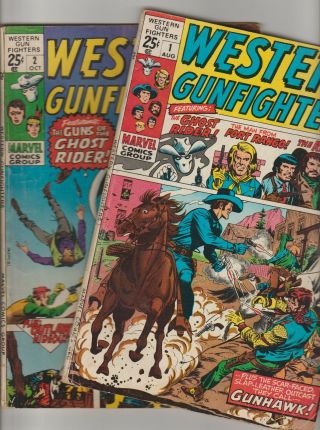 Western Gunfighters 1 & 2 Marvel Bronze Western Double - Sized Comics 1970