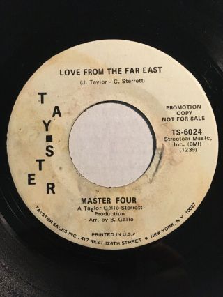 Master Four Love From The Far East/it’s Not The End Tayster 6024 Promo