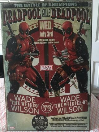 Marvel Deadpool Kills Deadpool:battle Of The Chumpions Wood Wall Art (pre - Owned)