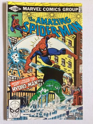The Spider - Man 212 (jan 1981 Marvel Comics) 1st Appearance Of Hydro - Man