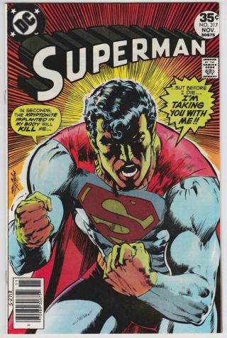 Superman 317 Nm - 9.  2 Classic Neal Adams Cover