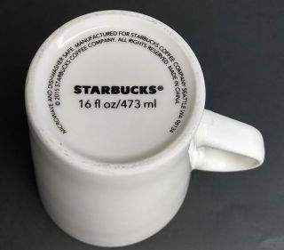 Starbucks White Coffee Cup Mug w/ Black Mermaid Logo 16 oz 5 