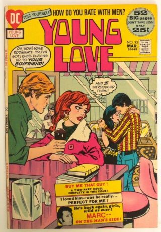 P358.  Young Love 93 From Dc Comics 8.  0 Vf (1972) 52 Pages,  25 Cent Cover