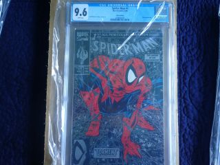 Spiderman 1 Marvel Comics 1990 Mcfarlane Silver Cover Art Cgc 9.  6 White Pages Nm