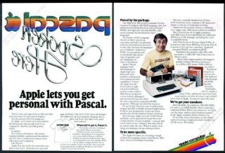 1979 Apple Ii Computer Pascal Color Logo With Iron On Shirt Transfer Print Ad