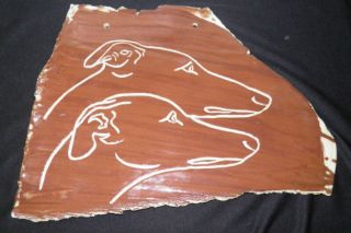 Greyhound Whippet Ig Art Pottery Wall Plaque Hanging Tile Handmade Signed 11x9
