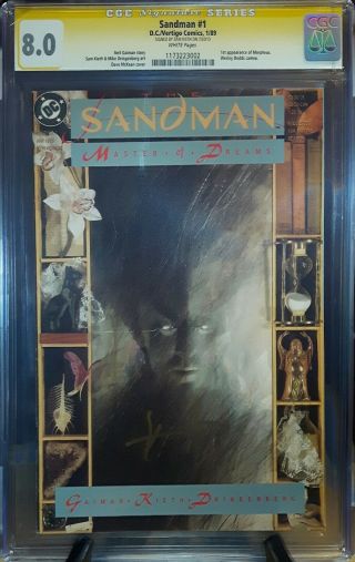 Sandman 1 Cgc 8.  0 Signed By Sam Kieth 1st Morpheus 1989 Vertigo