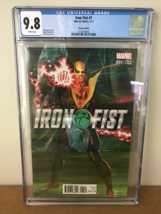 Iron Fist 1 Cgc 9.  8 Alex Ross Variant Cover 5 - 2017 Marvel