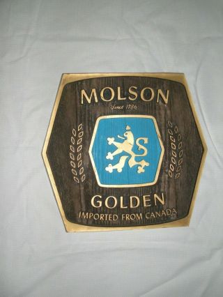 Vintage Molson Golden Imported From Canada Wall Beer Sign