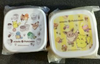 Mister Donut Misdo X Pokemon 2019 Pikachu Eevee Limited Mini Plastic Lunch Box