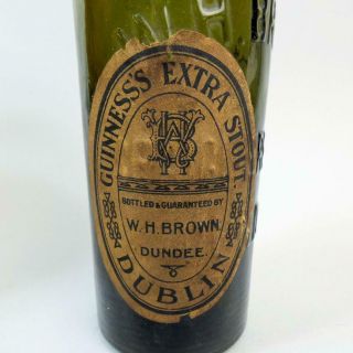 Victorian W.  H.  Brown Dundee Guinness Extra Stout Glass Bottle