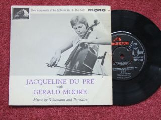 Hmv 7ep 7180 Schumann Fantasies Jacqueline Du Pre Cello Gerald Moore Piano Ex