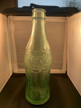 Vintage 1941 Coca Cola Min 6 Oz Green Glass Bottle Pat D 105529 Washington Dc