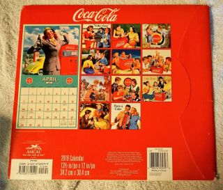 Coca Cola Wall Calendar (2019) Amcal with torn corners on outer sleeve 2