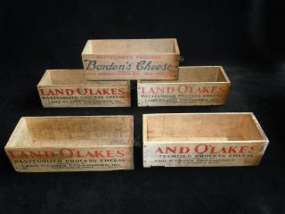 5 Vintage 1940s 5 Lb American Cheese Boxes Land O’lakes & Borden