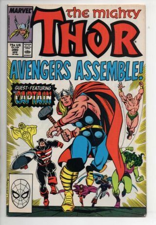 Thor Vol 1 390 Endgame Key Issue Marvel Comic 1988 Avengers Cap Hammer