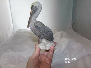 Vintage Resin 1991 Castagna Pelican Figurine Made In Italy Signed 6.  5 " High