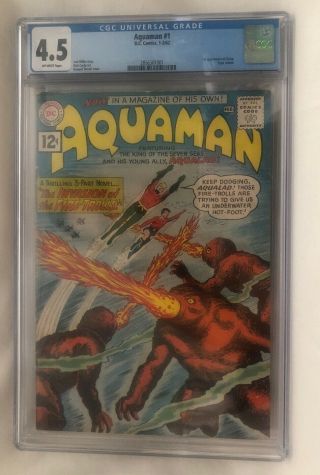Aquaman Dc Comic 1 First Appearance Of Quisp Cgc 4.  5 Silver - Age