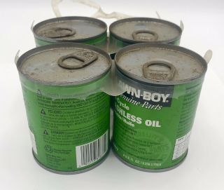 Vintage Lawn Boy 2 Cycle Ashless Engine Oil - Four 8 Oz Cans Gas Station