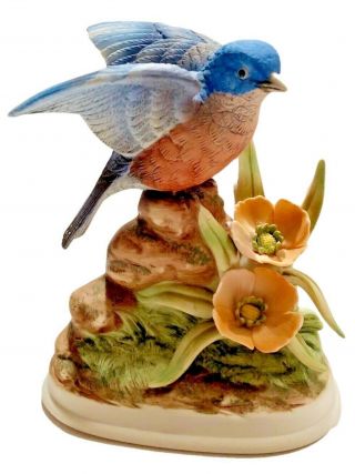 Vintage Porcelain Pottery Blue Bird Figurine 7703 Japan Andrea By Sadek
