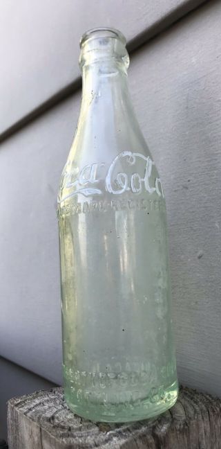 Chicago,  Illinois 1910’s Ss Straight Side Embossed Coca Cola Aqua Soda Bottle