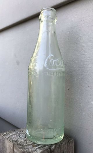 CHICAGO,  Illinois 1910’s SS Straight Side Embossed Coca Cola Aqua Soda Bottle 2