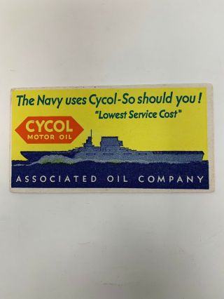 Vintage Cycol Motor Oil Ink Blotter