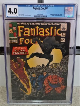 Fantastic Four 52 (1966) Cgc 4.  0 - 1st Appearance Of Black Panther Stan Lee Key
