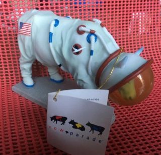 2000 Cow Parade Mooooonwalk Moon Walk Astronaut Ltd Edition Figurine Usa