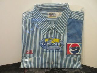 Vintage Pepsi Uniform Shirt Striped Short Sleeve Button Down W/ 1 Patch Nos 18.  5