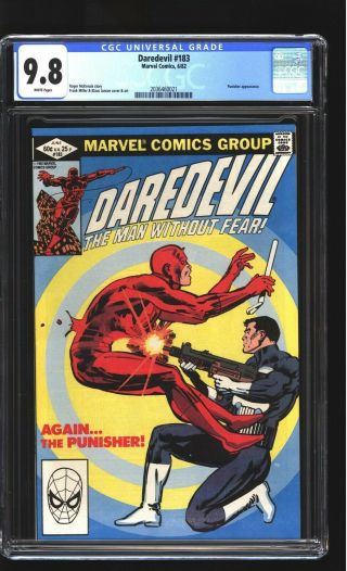 Daredevil 183 Cgc 9.  8 Nm/mint Punisher App Frank Miller Cover Marvel 1982
