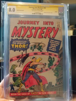 Journey Into Mystery 83 Cgc 8.  0 Ss Stan Lee Origin 1st Appearance Of Thor.
