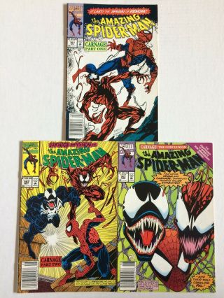 The Spider - Man 361 - 363 Marvel Comics The Complete Carnage Trilogy