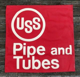 Us Steel Red Safety Flag Banner United States Steel Uss - Double Side