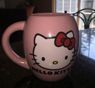 Hello Kitty Double - Sided Oval Barrel Coffee Mug Cup Pink