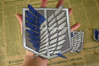 Attack On Titan Cosplay Scouting Legion Recon Corps Badge Patchs Embroidery Big