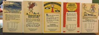 5 Different 1920s Goodrich Tire Silvertown Advertising Postcards